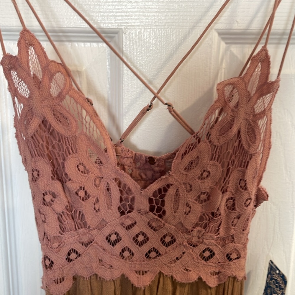 FREE PEOPLE ADELL TWO-TONED SLIP DRESS ROSE SIZE XS - Picture 4 of 12